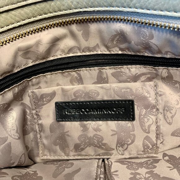 REBECCA MINKOFF Colorblock Chevron Satchel Big Regan Handbag Leather Purse Bag - Picture 12 of 14